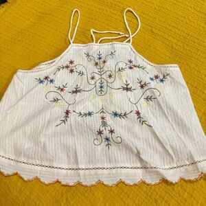 Embroidered Boho Crop Top